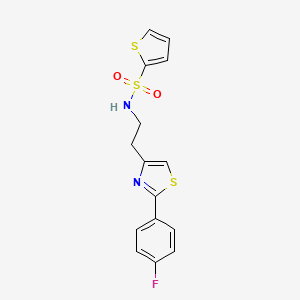 molecular formula C15H13FN2O2S3 B2627907 N-{2-[2-(4-fluorophenyl)-1,3-thiazol-4-yl]ethyl}thiophene-2-sulfonamide CAS No. 896608-10-9