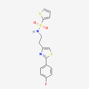 molecular formula C15H13FN2O2S3 B2627907 N-[2-[2-(4-fluorophenyl)-1,3-thiazol-4-yl]ethyl]thiophene-2-sulfonamide CAS No. 896608-10-9