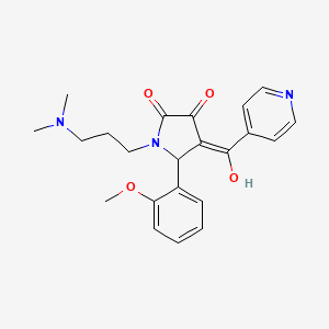molecular formula C22H25N3O4 B2627911 1-(3-(dimethylamino)propyl)-3-hydroxy-4-isonicotinoyl-5-(2-methoxyphenyl)-1H-pyrrol-2(5H)-one CAS No. 846582-71-6
