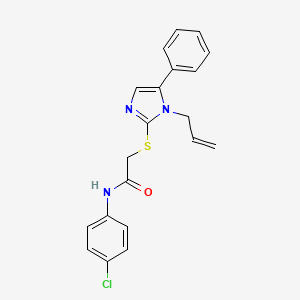 molecular formula C20H18ClN3OS B2627916 2-((1-allyl-5-phenyl-1H-imidazol-2-yl)thio)-N-(4-chlorophenyl)acetamide CAS No. 332357-99-0