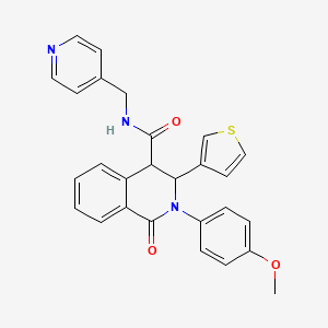 2-(4-methoxyphenyl)-1-oxo-N-(pyridin-4-ylmethyl)-3-thiophen-3-yl-3,4-dihydroisoquinoline-4-carboxamide