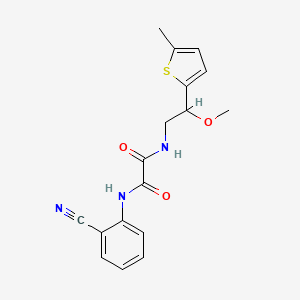 molecular formula C17H17N3O3S B2627954 N1-(2-cyanophenyl)-N2-(2-methoxy-2-(5-methylthiophen-2-yl)ethyl)oxalamide CAS No. 1448052-88-7
