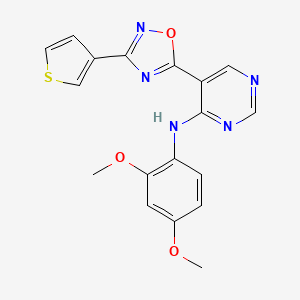 N-(2,4-dimethoxyphenyl)-5-(3-(thiophen-3-yl)-1,2,4-oxadiazol-5-yl)pyrimidin-4-amine