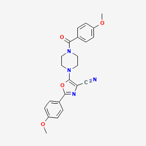 molecular formula C23H22N4O4 B2627972 5-[4-(4-Methoxybenzoyl)piperazin-1-yl]-2-(4-methoxyphenyl)-1,3-oxazole-4-carbonitrile CAS No. 903864-77-7