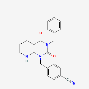 4-[[3-[(4-Methylphenyl)methyl]-2,4-dioxo-4a,5,6,7,8,8a-hexahydropyrido[2,3-d]pyrimidin-1-yl]methyl]benzonitrile