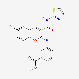 methyl 3-{[(2Z)-6-bromo-3-(1,3-thiazol-2-ylcarbamoyl)-2H-chromen-2-ylidene]amino}benzoate