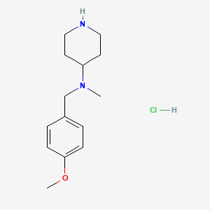 molecular formula C14H23ClN2O B2627994 N-(4-Methoxybenzyl)-N-methylpiperidin-4-amine hydrochloride CAS No. 1353974-46-5