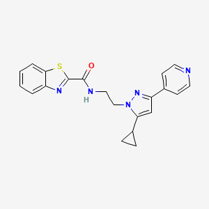 molecular formula C21H19N5OS B2627995 N-(2-(5-cyclopropyl-3-(pyridin-4-yl)-1H-pyrazol-1-yl)ethyl)benzo[d]thiazole-2-carboxamide CAS No. 1797716-54-1
