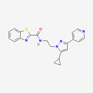 N-(2-(5-cyclopropyl-3-(pyridin-4-yl)-1H-pyrazol-1-yl)ethyl)benzo[d]thiazole-2-carboxamide