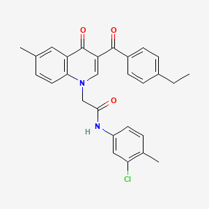 N-(3-chloro-4-methylphenyl)-2-(3-(4-ethylbenzoyl)-6-methyl-4-oxoquinolin-1(4H)-yl)acetamide