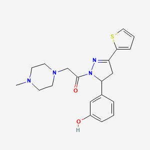 1-(5-(3-hydroxyphenyl)-3-(thiophen-2-yl)-4,5-dihydro-1H-pyrazol-1-yl)-2-(4-methylpiperazin-1-yl)ethanone