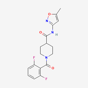 molecular formula C17H17F2N3O3 B2628005 1-(2,6-difluorobenzoyl)-N-(5-methyl-1,2-oxazol-3-yl)piperidine-4-carboxamide CAS No. 1226450-01-6