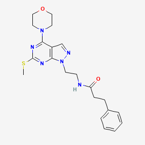N-(2-(6-(methylthio)-4-morpholino-1H-pyrazolo[3,4-d]pyrimidin-1-yl)ethyl)-3-phenylpropanamide