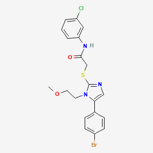 2-((5-(4-bromophenyl)-1-(2-methoxyethyl)-1H-imidazol-2-yl)thio)-N-(3-chlorophenyl)acetamide