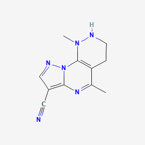 1,5-Dimethyl-1,2,3,4-tetrahydropyrazolo[5',1':2,3]pyrimido[4,5-c]pyridazine-7-carbonitrile