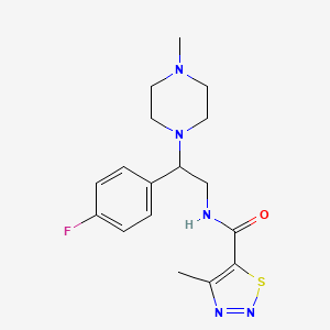 B2628032 N-(2-(4-fluorophenyl)-2-(4-methylpiperazin-1-yl)ethyl)-4-methyl-1,2,3-thiadiazole-5-carboxamide CAS No. 1323792-72-8