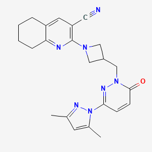 2-(3-{[3-(3,5-dimethyl-1H-pyrazol-1-yl)-6-oxo-1,6-dihydropyridazin-1-yl]methyl}azetidin-1-yl)-5,6,7,8-tetrahydroquinoline-3-carbonitrile