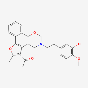 1-(3-(3,4-dimethoxyphenethyl)-6-methyl-3,4-dihydro-2H-furo[3',2':3,4]naphtho[2,1-e][1,3]oxazin-5-yl)ethanone