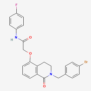molecular formula C24H20BrFN2O3 B2628043 2-[[2-[(4-bromophenyl)methyl]-1-oxo-3,4-dihydroisoquinolin-5-yl]oxy]-N-(4-fluorophenyl)acetamide CAS No. 850904-31-3