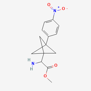 molecular formula C14H16N2O4 B2628044 Methyl 2-amino-2-[3-(4-nitrophenyl)-1-bicyclo[1.1.1]pentanyl]acetate CAS No. 2287263-38-9