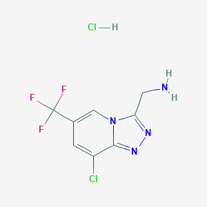 [8-Chloro-6-(trifluoromethyl)-[1,2,4]triazolo[4,3-a]pyridin-3-yl]methanamine hydrochloride