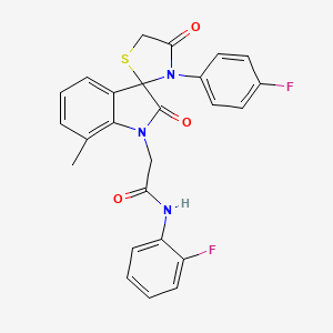 molecular formula C25H19F2N3O3S B2628049 N-(2-fluorophenyl)-2-(3'-(4-fluorophenyl)-7-methyl-2,4'-dioxospiro[indoline-3,2'-thiazolidin]-1-yl)acetamide CAS No. 899743-61-4