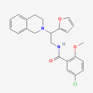 molecular formula C23H23ClN2O3 B2628068 5-chloro-N-(2-(3,4-dihydroisoquinolin-2(1H)-yl)-2-(furan-2-yl)ethyl)-2-methoxybenzamide CAS No. 903258-45-7