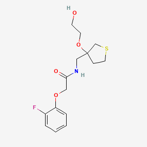 molecular formula C15H20FNO4S B2628073 2-(2-fluorophenoxy)-N-{[3-(2-hydroxyethoxy)thiolan-3-yl]methyl}acetamide CAS No. 2309570-99-6