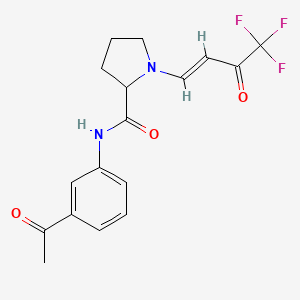 (E)-N-(3-acetylphenyl)-1-(4,4,4-trifluoro-3-oxobut-1-en-1-yl)pyrrolidine-2-carboxamide