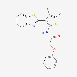 molecular formula C21H18N2O2S2 B2628077 N-(3-(benzo[d]thiazol-2-yl)-4,5-dimethylthiophen-2-yl)-2-phenoxyacetamide CAS No. 886960-51-6