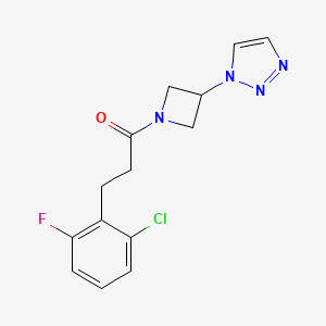 1-(3-(1H-1,2,3-triazol-1-yl)azetidin-1-yl)-3-(2-chloro-6-fluorophenyl)propan-1-one