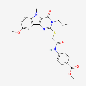 molecular formula C25H26N4O5S B2628089 N-(4-fluorophenyl)-2-{[1-(4-methoxyphenyl)-6-oxo-1,6-dihydropyridazin-3-yl]thio}acetamide CAS No. 1112399-89-9