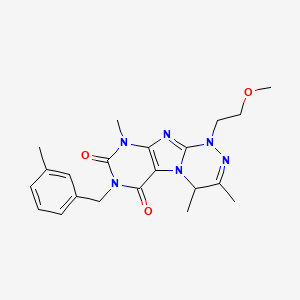 molecular formula C21H26N6O3 B2628096 1-(2-methoxyethyl)-3,4,9-trimethyl-7-(3-methylbenzyl)-1,4-dihydro-[1,2,4]triazino[3,4-f]purine-6,8(7H,9H)-dione CAS No. 923382-32-5