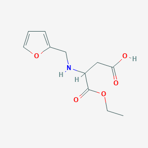 molecular formula C11H15NO5 B2628097 4-Ethoxy-3-[(furan-2-ylmethyl)amino]-4-oxobutanoic acid (non-preferred name) CAS No. 1024018-26-5