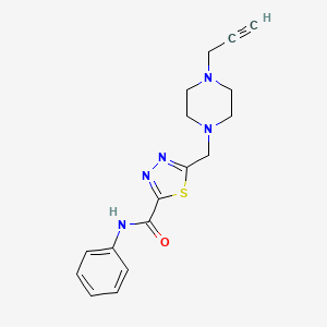 molecular formula C17H19N5OS B2628099 N-phenyl-5-{[4-(prop-2-yn-1-yl)piperazin-1-yl]methyl}-1,3,4-thiadiazole-2-carboxamide CAS No. 1795329-61-1