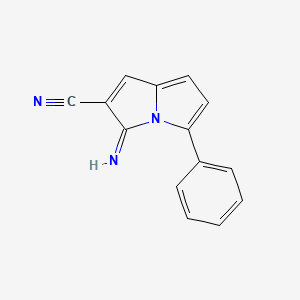 molecular formula C14H9N3 B2628102 3-imino-5-phenyl-3H-pyrrolizine-2-carbonitrile CAS No. 790719-65-2