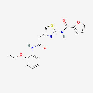 molecular formula C18H17N3O4S B2628104 N-(4-(2-((2-ethoxyphenyl)amino)-2-oxoethyl)thiazol-2-yl)furan-2-carboxamide CAS No. 923107-53-3