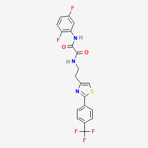 molecular formula C20H14F5N3O2S B2628106 N'-(2,5-difluorophenyl)-N-(2-{2-[4-(trifluoromethyl)phenyl]-1,3-thiazol-4-yl}ethyl)ethanediamide CAS No. 896367-58-1