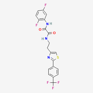 molecular formula C20H14F5N3O2S B2628106 N1-(2,5-difluorophenyl)-N2-(2-(2-(4-(trifluoromethyl)phenyl)thiazol-4-yl)ethyl)oxalamide CAS No. 896367-58-1