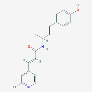 molecular formula C18H19ClN2O2 B2628108 (E)-3-(2-Chloropyridin-4-yl)-N-[4-(4-hydroxyphenyl)butan-2-yl]prop-2-enamide CAS No. 2225105-55-3