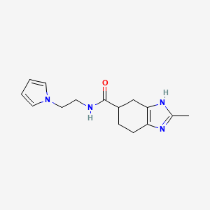 molecular formula C15H20N4O B2628113 N-(2-(1H-pyrrol-1-yl)ethyl)-2-methyl-4,5,6,7-tetrahydro-1H-benzo[d]imidazole-5-carboxamide CAS No. 2034452-13-4