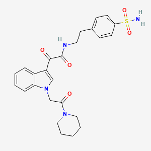 molecular formula C25H28N4O5S B2628115 2-氧代-2-(1-(2-氧代-2-(哌啶-1-基)乙基)-1H-吲哚-3-基)-N-(4-磺酰氨基苯乙基)乙酰胺 CAS No. 872861-37-5