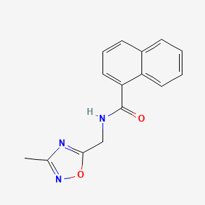 molecular formula C15H13N3O2 B2628116 N-[(3-methyl-1,2,4-oxadiazol-5-yl)methyl]naphthalene-1-carboxamide CAS No. 1235624-18-6