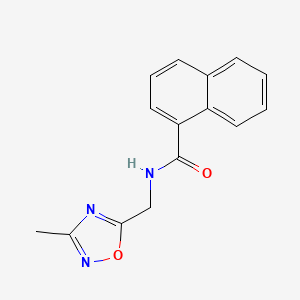 molecular formula C15H13N3O2 B2628116 N-((3-methyl-1,2,4-oxadiazol-5-yl)methyl)-1-naphthamide CAS No. 1235624-18-6