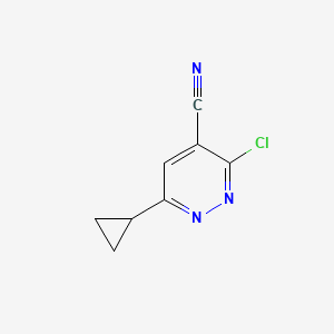 molecular formula C8H6ClN3 B2628117 3-Chloro-6-cyclopropylpyridazine-4-carbonitrile CAS No. 1824345-60-9