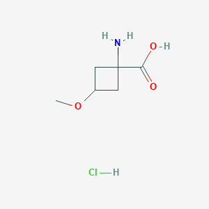 molecular formula C6H12ClNO3 B2628119 1-Amino-3-methoxycyclobutane-1-carboxylic acid hydrochloride CAS No. 2193052-07-0