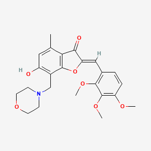 molecular formula C24H27NO7 B2628121 (Z)-6-hydroxy-4-methyl-7-(morpholinomethyl)-2-(2,3,4-trimethoxybenzylidene)benzofuran-3(2H)-one CAS No. 903196-10-1