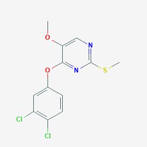 molecular formula C12H10Cl2N2O2S B2628124 4-(3,4-二氯苯氧基)-5-甲氧基-2-(甲硫基)嘧啶 CAS No. 338956-04-0