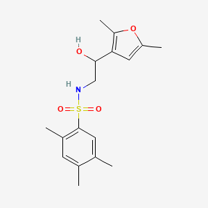 molecular formula C17H23NO4S B2628137 N-(2-(2,5-dimethylfuran-3-yl)-2-hydroxyethyl)-2,4,5-trimethylbenzenesulfonamide CAS No. 2320954-76-3