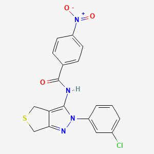 N-(2-(3-chlorophenyl)-4,6-dihydro-2H-thieno[3,4-c]pyrazol-3-yl)-4-nitrobenzamide